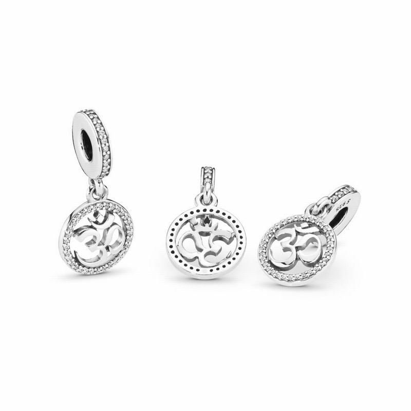 Pandora Om Symbol Dangle Charm - Sterling Silver/Cubic Zirconia - Canada | VL9036MF